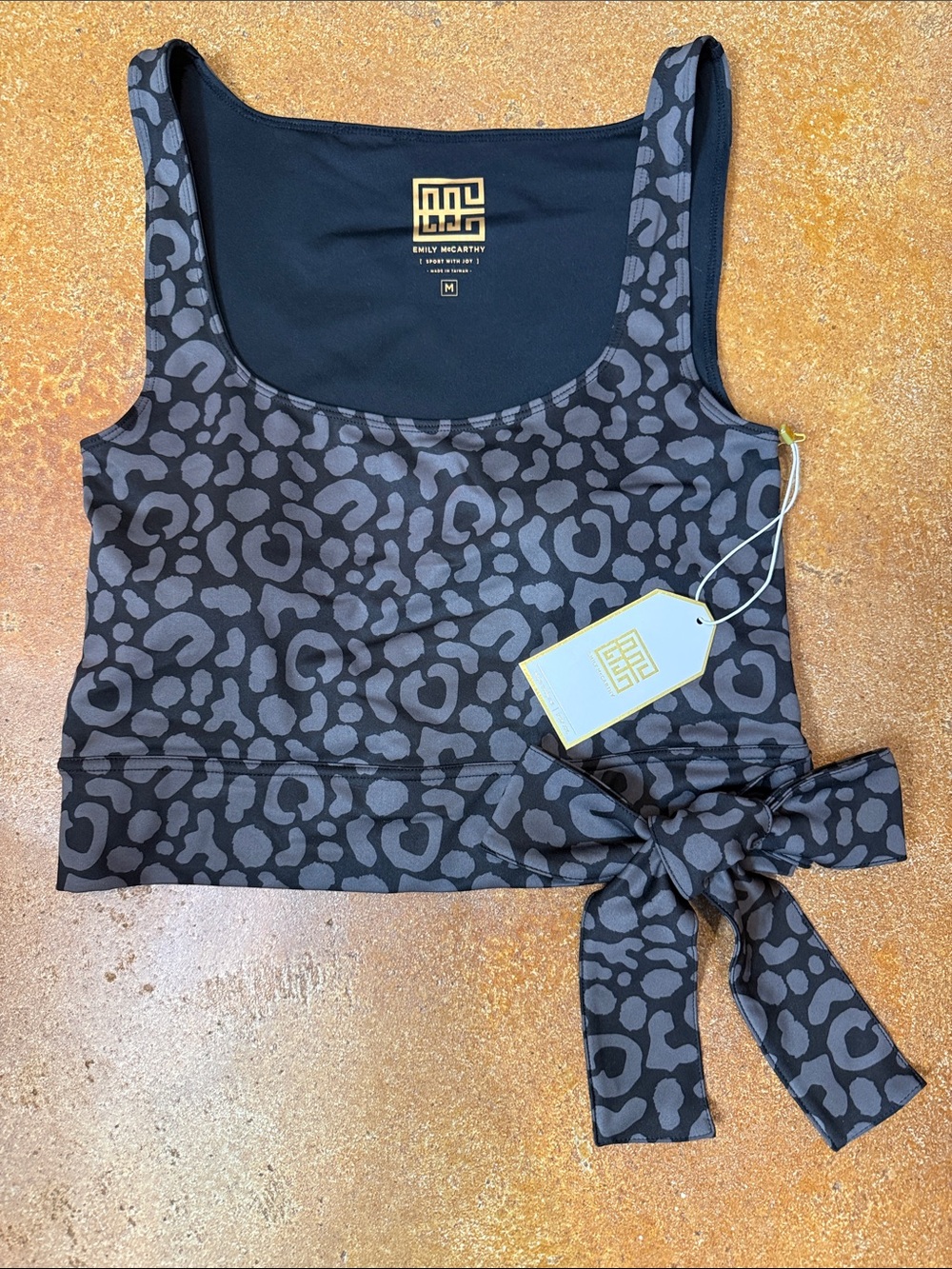 Emily McCarthy  Bow Sport Crop Noir Cheetah